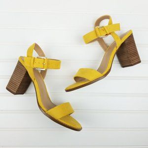 NEW Abound Yellow Block Heel Ankle Strap Heels 8.5